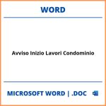 Avviso Inizio Lavori Condominio Word