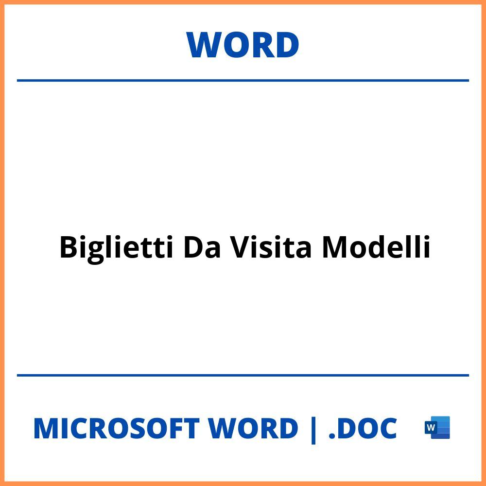 Biglietti Da Visita Modelli Word