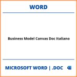 Business Model Canvas Word Doc Italiano