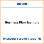 Business Plan Esempio Word