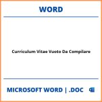Curriculum Vitae Vuoto Da Compilare Word