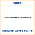 Dichiarazione Sostitutiva Di Certificazione Word