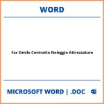 Fac Simile Contratto Noleggio Attrezzature Word