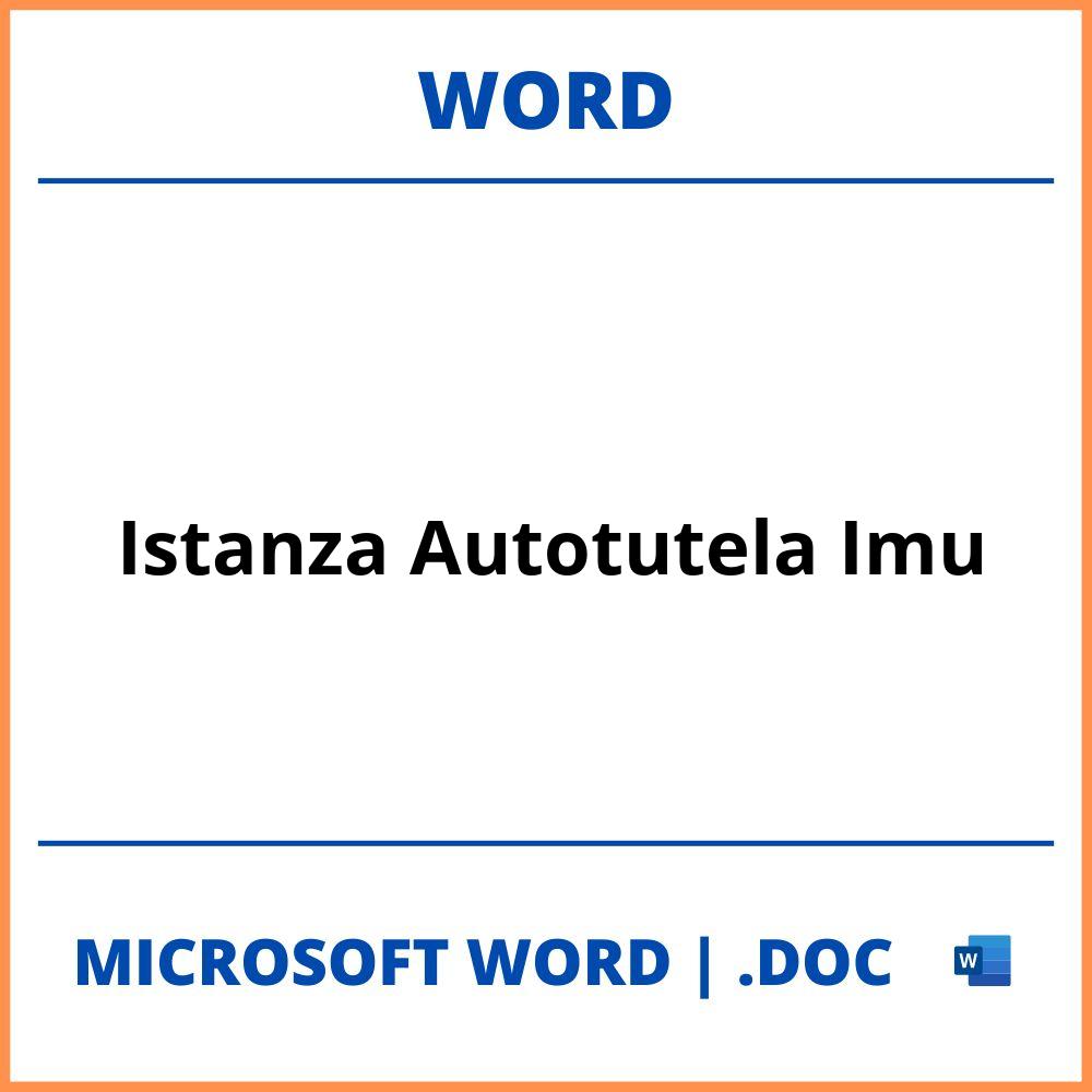 Istanza Autotutela Imu Word