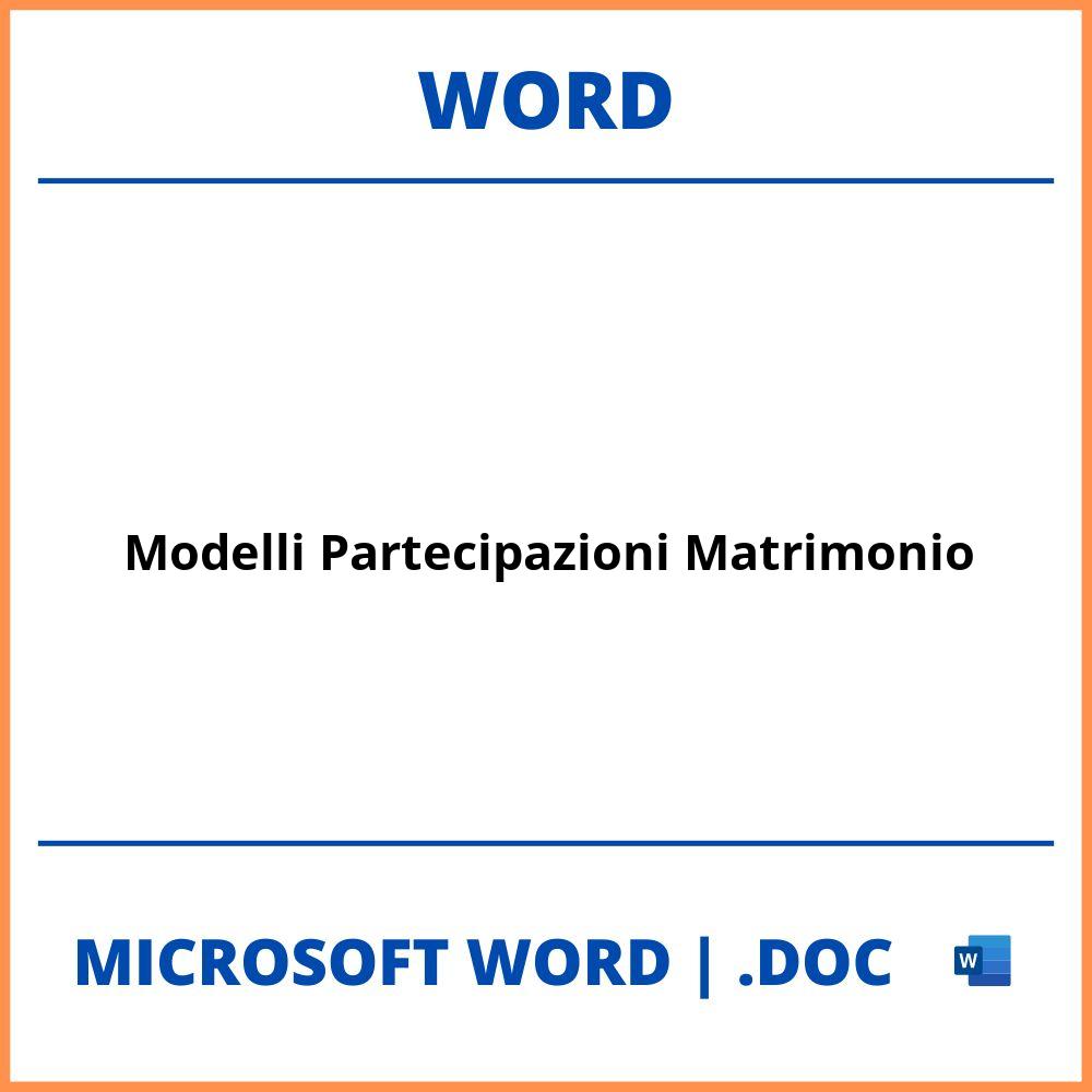 Modelli Partecipazioni Matrimonio Word