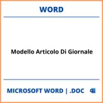 Modello Articolo Di Giornale Word