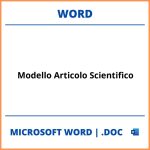 Modello Articolo Scientifico Word