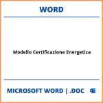Modello Certificazione Energetica Word