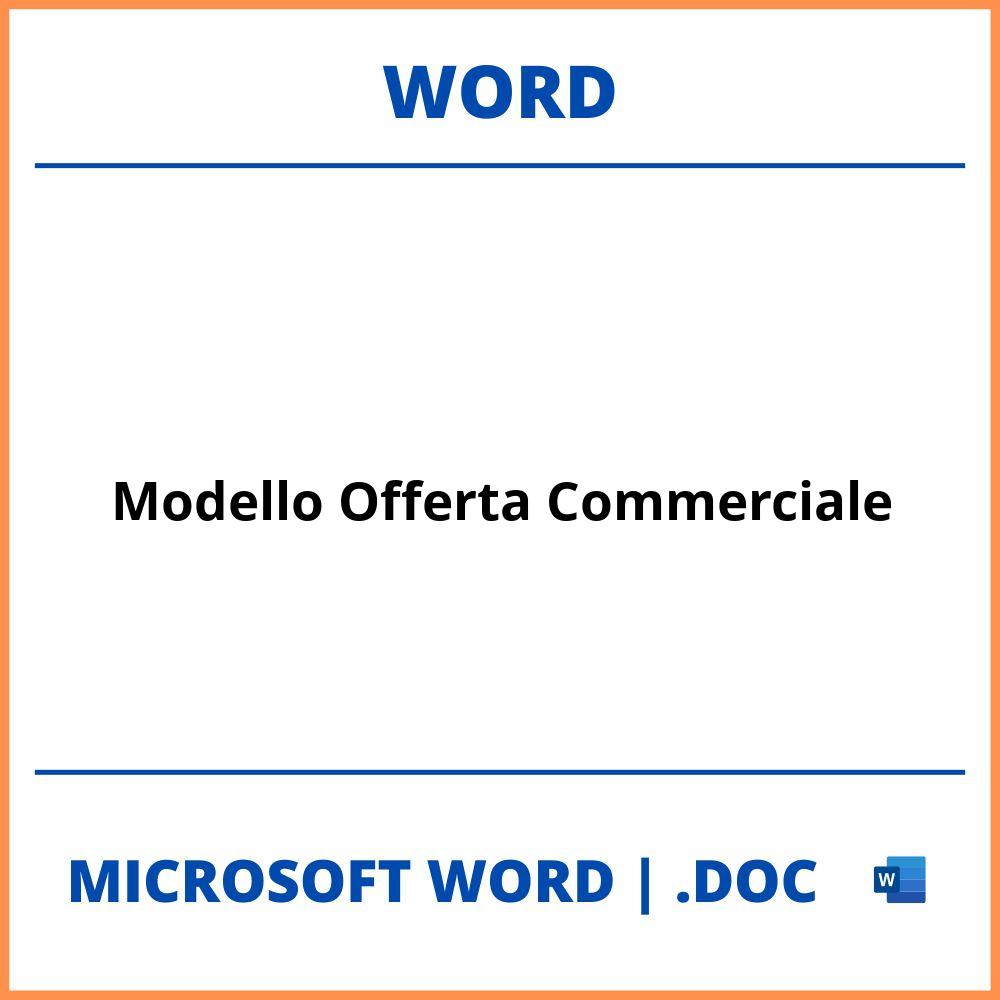 Modello Offerta Commerciale Word