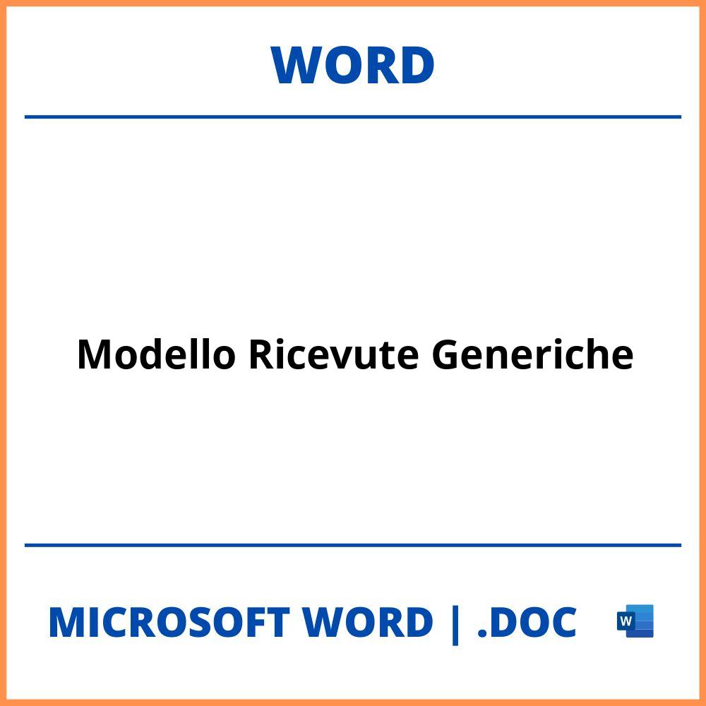 Modello Ricevute Generiche Word