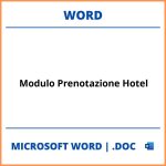 Modulo Prenotazione Hotel Word