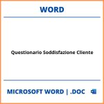 Questionario Soddisfazione Cliente Word