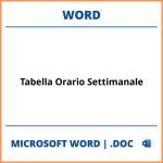 Tabella Orario Settimanale Word