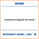 Testamento Olografo Fac Simile Word